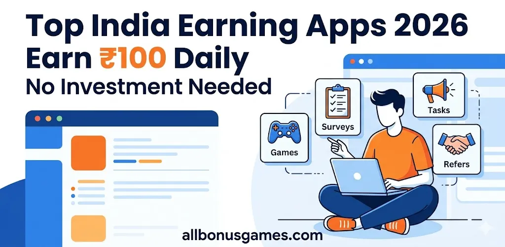 Best ₹100 daily earning apps without investment in India 2026